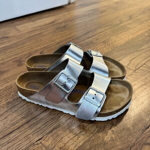 Silver Birkenstock Sandals